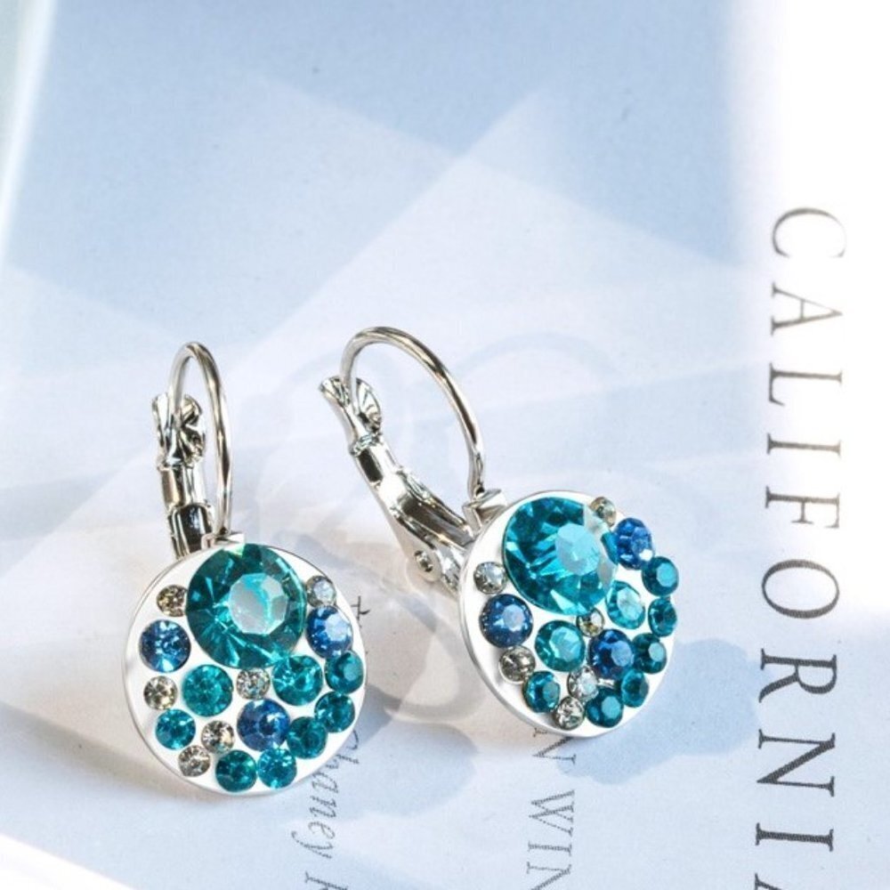 🎀 Different Sizes Colorful Round CZ Stud Earrings for Women, HA4058